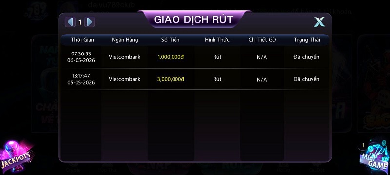 hình ảnh giao dịch 789club của A BÁO