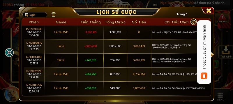 hình ảnh giao dịch GO88 của A BÁO