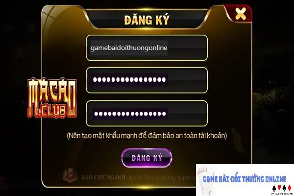 Đăng ký Macau Club gamebaidoithuongonlinelive