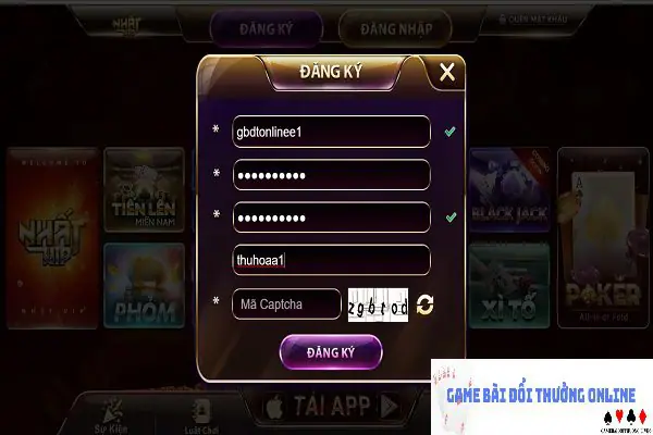 Đăng ký NhatVip gamebaidoithuongonlinelive