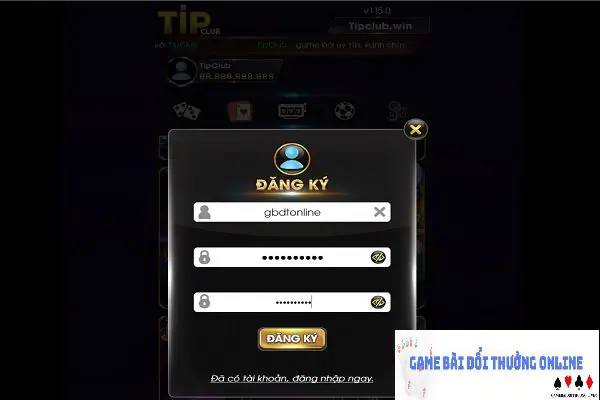 Đăng ký Tip Club gamebaidoithuongonlinelive