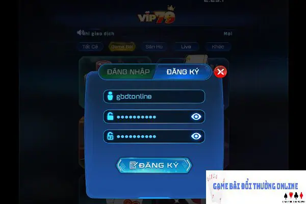 Đăng ký Vip79 gamebaidoithuongonlinelive