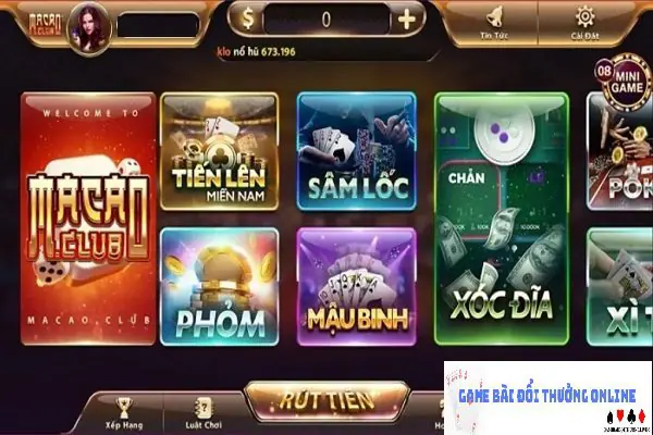 Kho game Macau Club gamebaidoithuongonlinelive