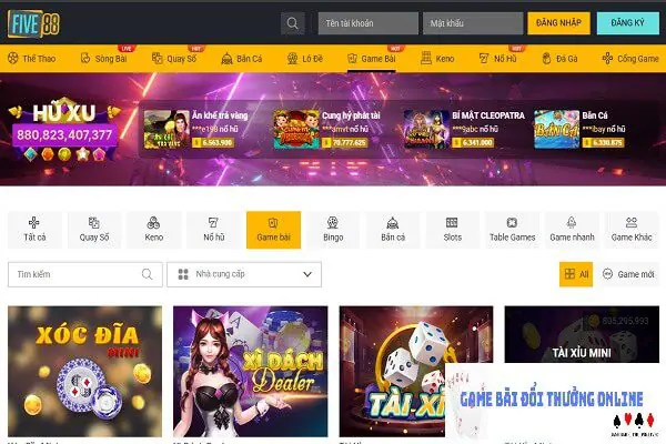 Kho game Five88 gamebaidoithuongonlinelive