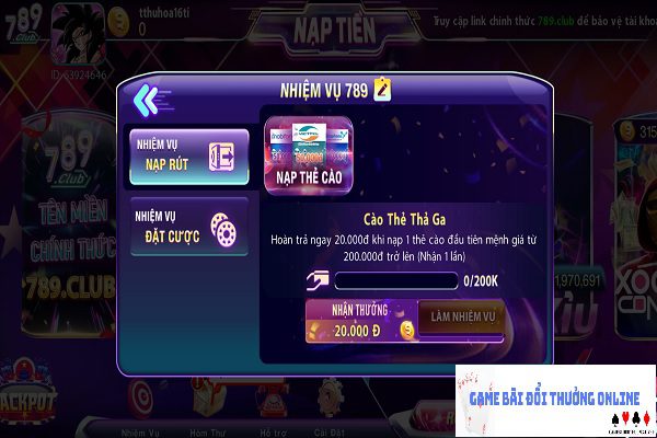 Khuyến mãi cổng game 789Club gamebaionline247.com