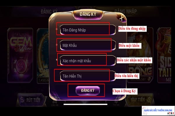 Đăng ký Gemwin iOS gamebaionline247.com
