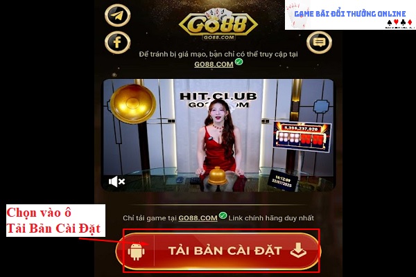 Đăng ký Go88 trên android gamebaionline247.com1