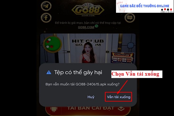 Đăng ký Go88 trên android gamebaionline247.com2