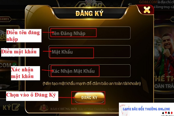 Đăng ký Go88 trên android gamebaionline247.com7