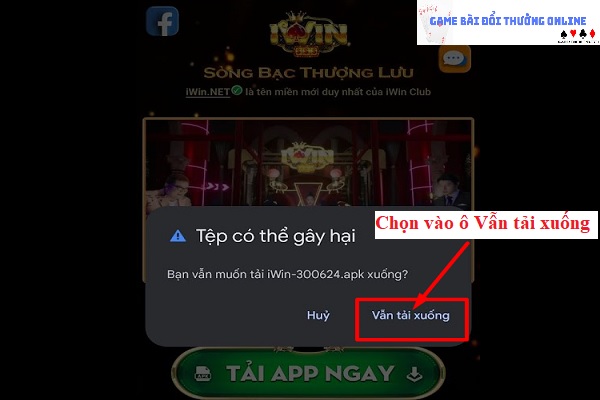 Đăng ký iWin trên android gamebaionline247.com3
