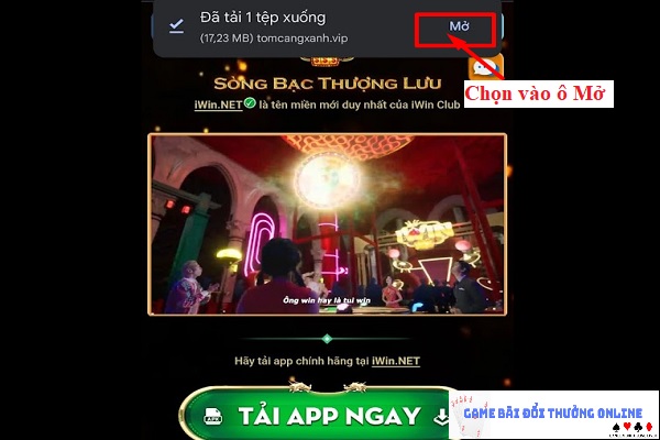 Đăng ký iWin trên android gamebaionline247.com4