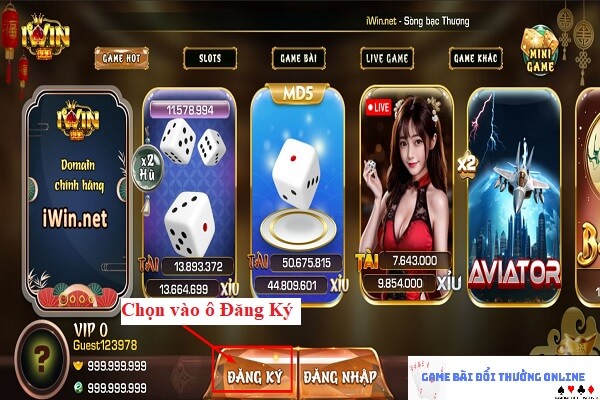 Đăng ký iWin trên android gamebaionline247.com7