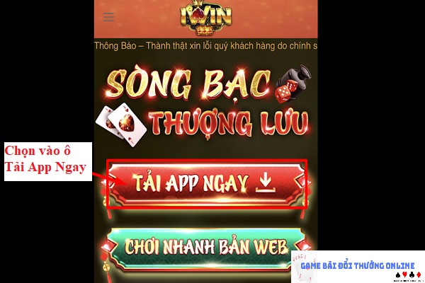 Đăng ký iWin trên iOS gamebaionline247.com1