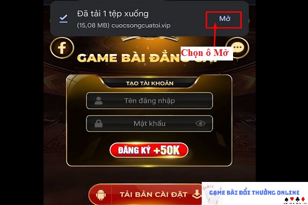 Đăng ký Top88 trên android gamebaionline247.com3