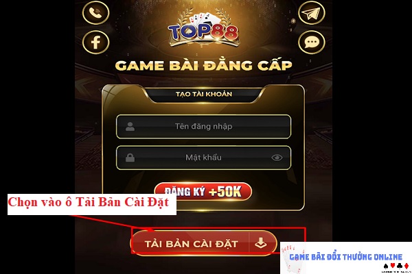 Đăng ký Top88 trên ios gamebaionline247.com1