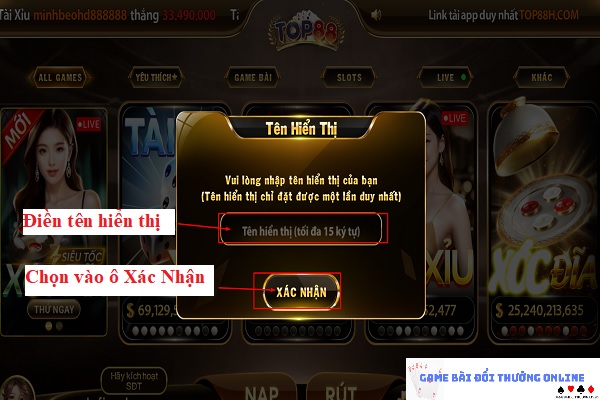 Đăng ký Top88 trên PC gamebaionline247.com2