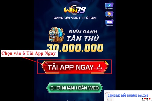 Đăng ký Win79 trên android gamebaionline247.com1