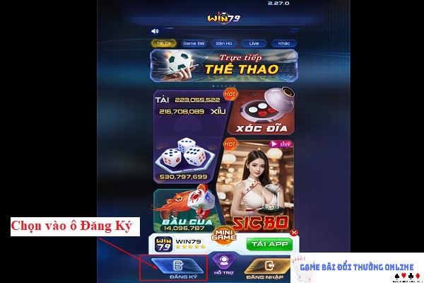 Đăng ký Win79 trên PC gamebaionline247.com2