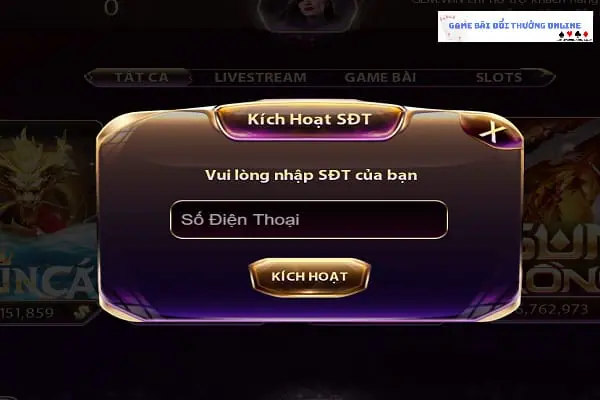 Nhập sđt kích hoạt sdt gemwin