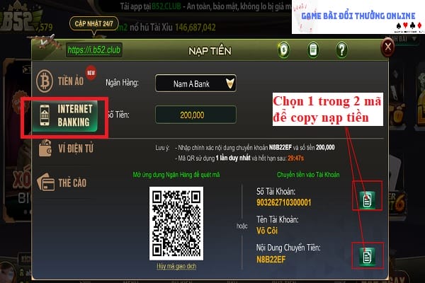 Hướng dẫn thêm điểm B52 để tăng vốn trải nghiệm4