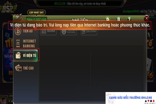 Hướng dẫn thêm điểm B52 để tăng vốn trải nghiệm5
