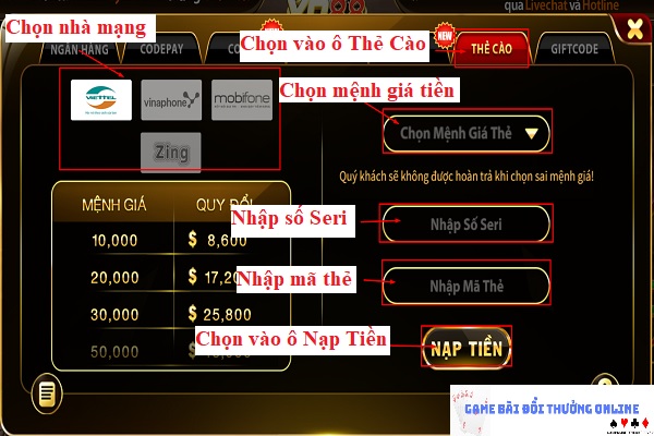 hướng dẫn nạp điểm vào tài khoản YO887