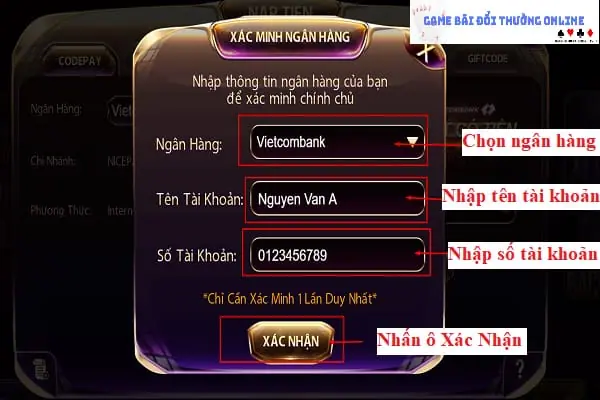 Hướng dẫn nạp tiền bằng thẻ ATM của GEMWIN trên gamebaidoithuongonline.live