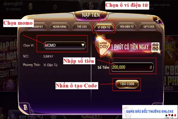 Nạp tiền Gemwin PC gamebaidoithuongonlinelive