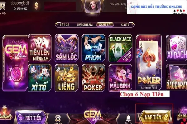 Hướng dẫn nạp tiền bằng thẻ ATM của GEMWIN trên gamebaidoithuongonline.live