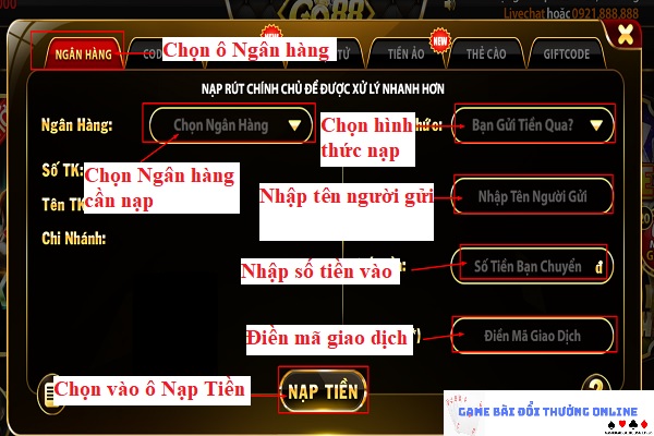 Hướng dẫn thêm điểm Go88 2