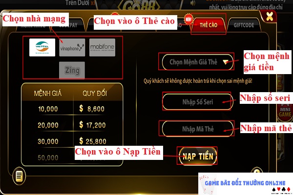 Hướng dẫn thêm điểm Go88 7