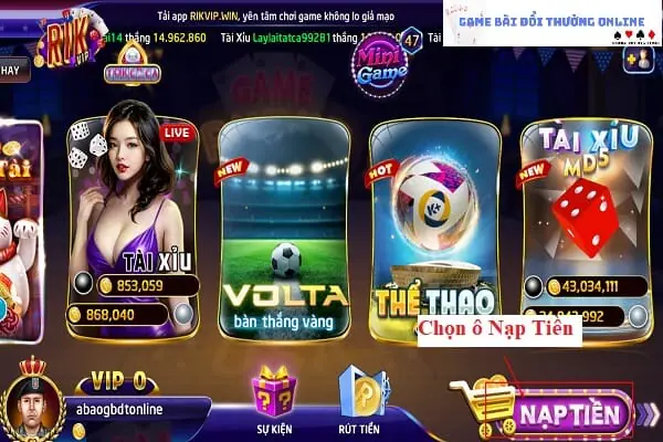 Nạp tiền Rikvip gamebaidoithuongonline.live