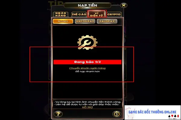 Nạp tiền Tip Club trên Ví điện tử gamebaionline247.com
