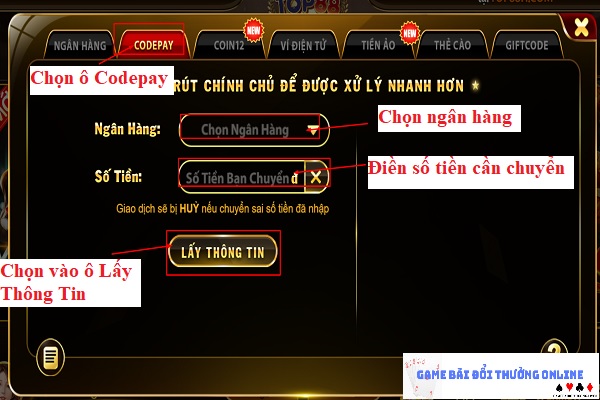 Nạp tiền Top88 trên PC gamebaionline247.com3