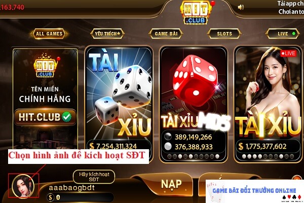Đăng ký Hit Club trên PC gamebaionline247.com2