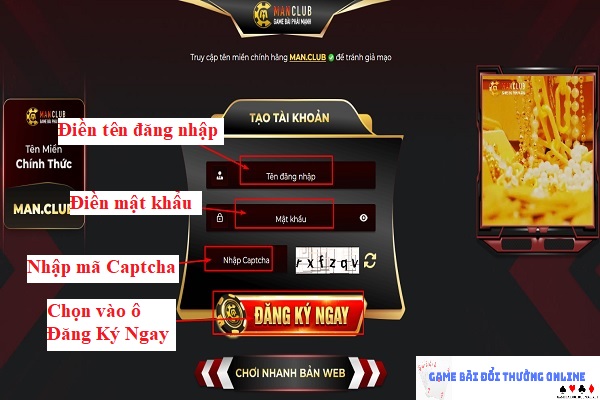 Đăng ký ManClub trên PC gamebaionline247.com0