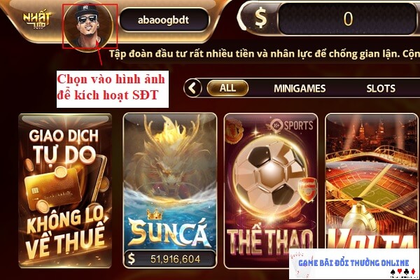 Đăng ký NhatVip trên PC gamebaionline247.com2