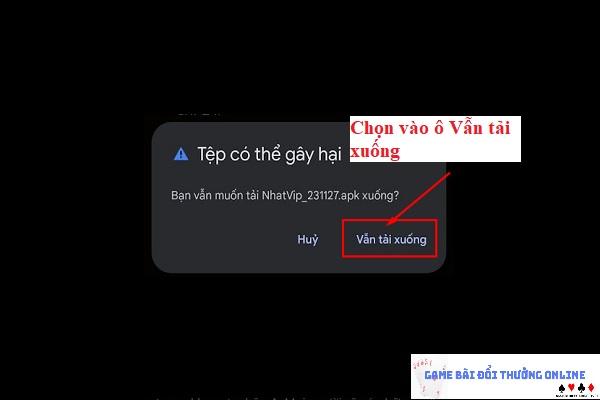 Đăng ký NhatVip trên android gamebaionline247.com1