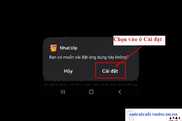 Đăng ký NhatVip trên android gamebaionline247.com3