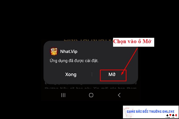 Đăng ký NhatVip trên android gamebaionline247.com4