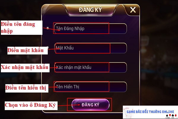 Đăng ký NhatVip trên android gamebaionline247.com6