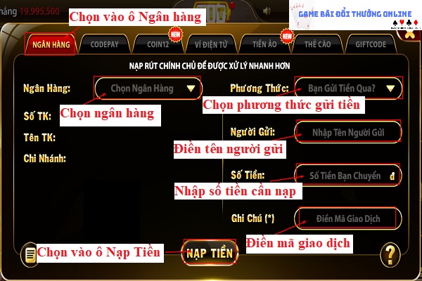 Nạp tiền Hit Club trên PC gamebaionline247.com2