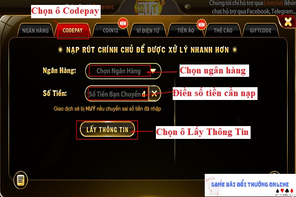 Nạp tiền Hit Club trên PC gamebaionline247.com
