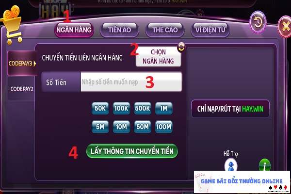 Thêm điểm HayWin gamebaionline3