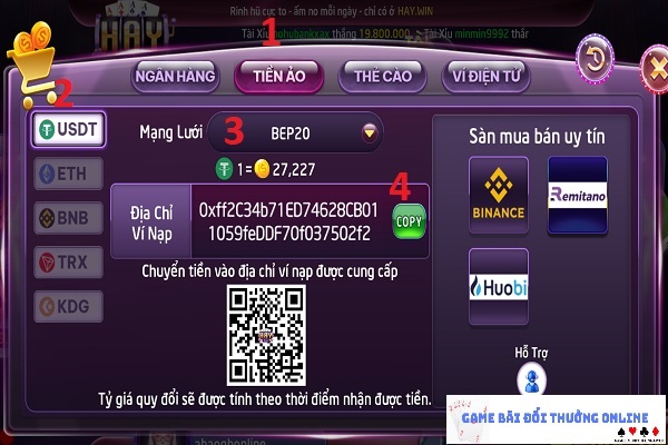 Thêm điểm HayWin gamebaionline4