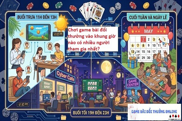 Chơi game bài đổi thưởng vào khung giờ nào có nhiều người tham gia nhất?